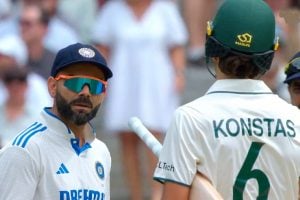 Virat Kohli-Sam Konstas get into fiery exchange after mid-pitch bump