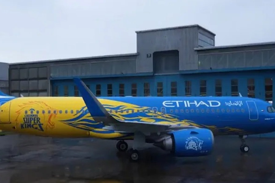 Etihad Airways Unveils Chennai Super Kings-Themed plane