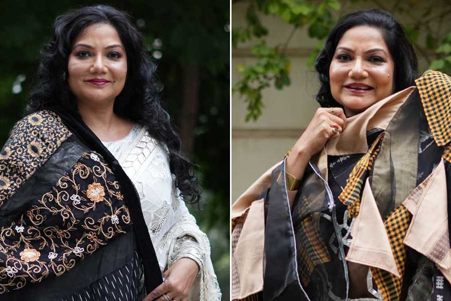 Dolon Roy in Shawl Fashion, Design by Irani Mitra