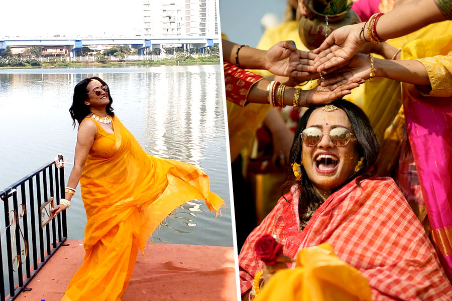 Actress poulomi das haldi ceremony