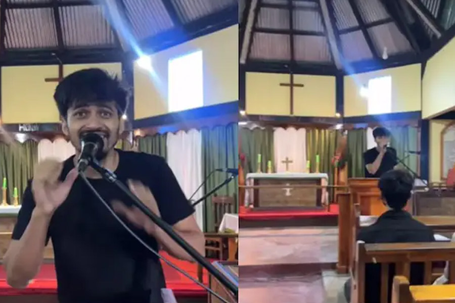 Influencer shouts Jai Shree Ram slogan in Meghalaya church