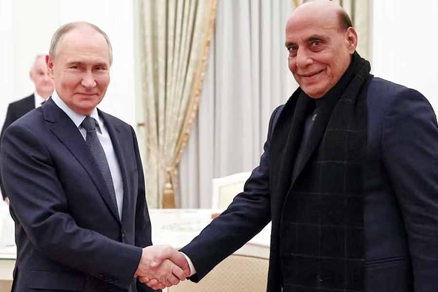 Rajnath Singh meets Vladimir Putin in Moscow