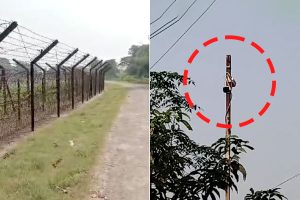 CCTV installed bordering village area in Bangaon