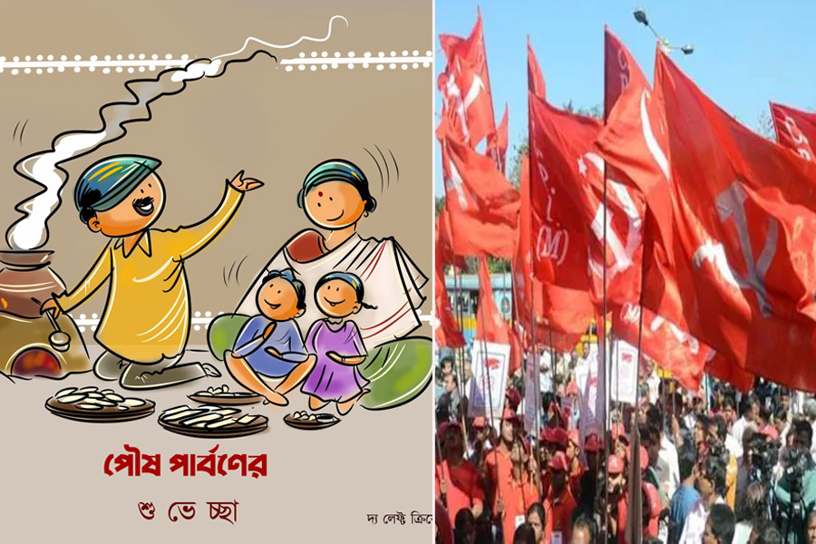 CPIM West Bengal wishes on Poush parban, gets trolled