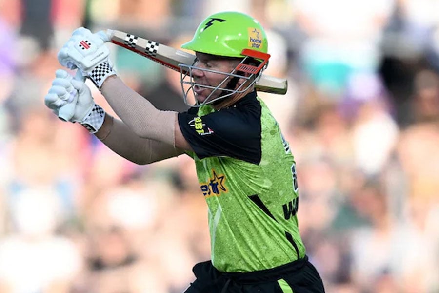 David Warner hilariously hits himself after bat breaks during Big Bash League