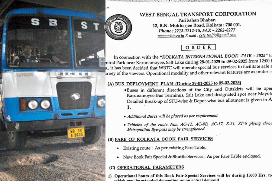 Kolkta Bookfair 2025: special bus services will be available during bookfair, transport department issues notification