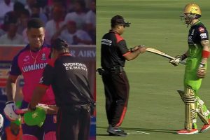 IPL 2025: Rare incident in Jaipur, umpire checked bat mid-match