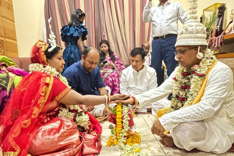Local people of Jhargram is waiting for newlywed Dilip Ghosh and his wife Rinku