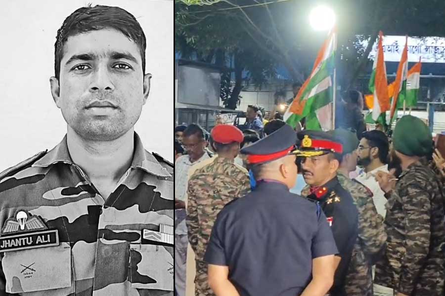 Last rites of army jawan Jhantu Ali Sheikh, killed in Udhampur