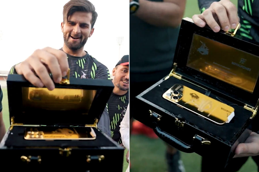 PSL team Lahore Qalandars gifts Shaheen Afridi 24k gold-plated iPhone 16 Pro