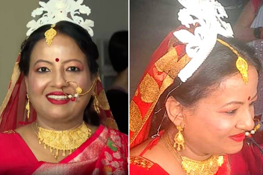 Dilip Ghosh Marriage Live: Bride to be Rinku Majumdar gets ready with red Benarasi saree and heavy gold jwellery