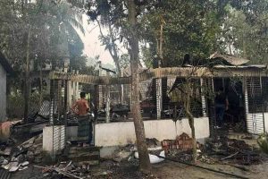 Fire at painter's house in Bangladesh