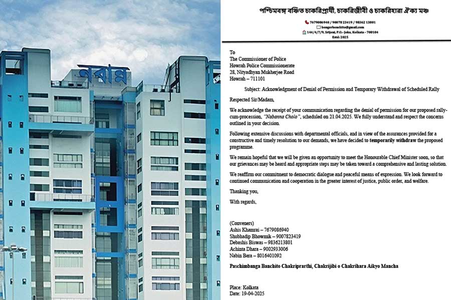 Jobless teachers postpone Nabanna Abhijan on April 21
